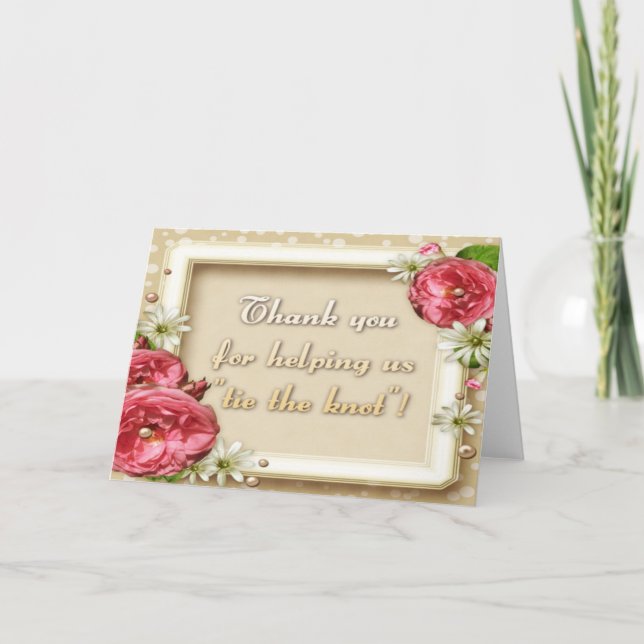 "Thank you for helping us tie the knot!" Card (Front)