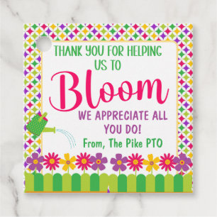 Thank You for Helping Us to Bloom Favour Tags