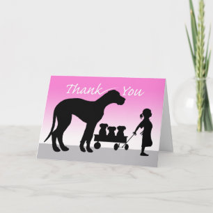 Thank You for Helping with Litter Whelping, Pink Card