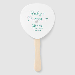 thank you for joining us name green couple heart  hand fan