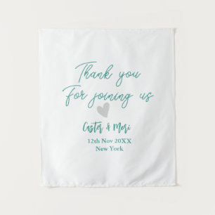 thank you for joining us name green couple heart tapestry