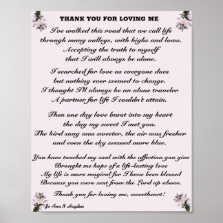 THANK YOU FOR LOVING ME POSTER