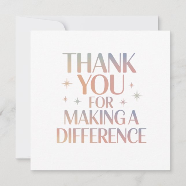 Thank You for Making a Difference Card (Front)