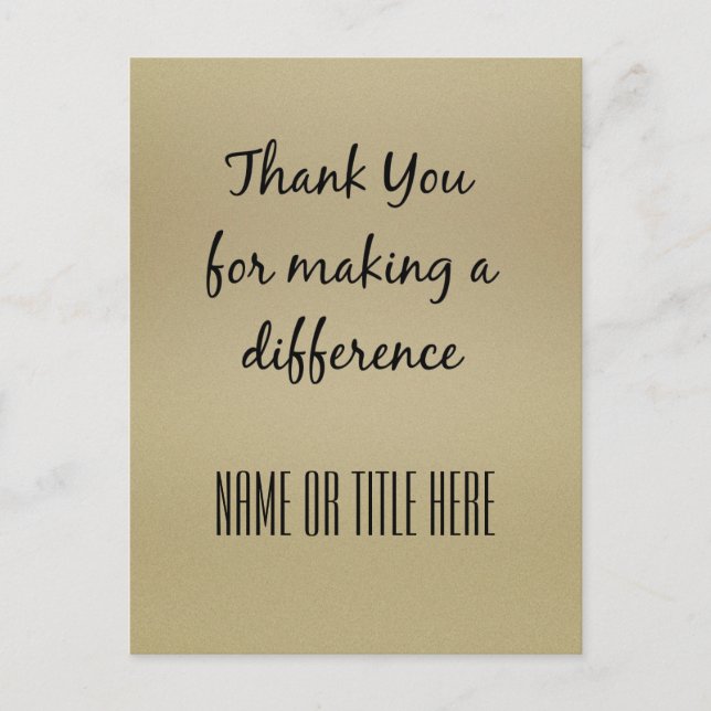Thank you for Making a Difference Postcard (Front)