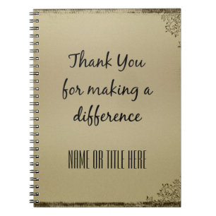 Thank you for Making a Difference Spiral Notebook