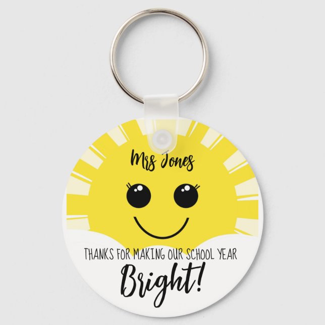 Thank you for making school year bright teacher key ring (Front)