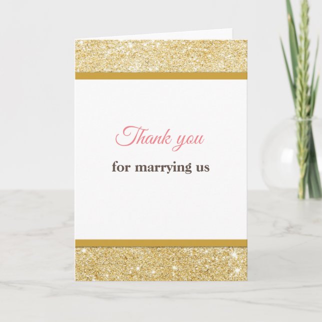 Thank you for marrying us card pink gold (Front)