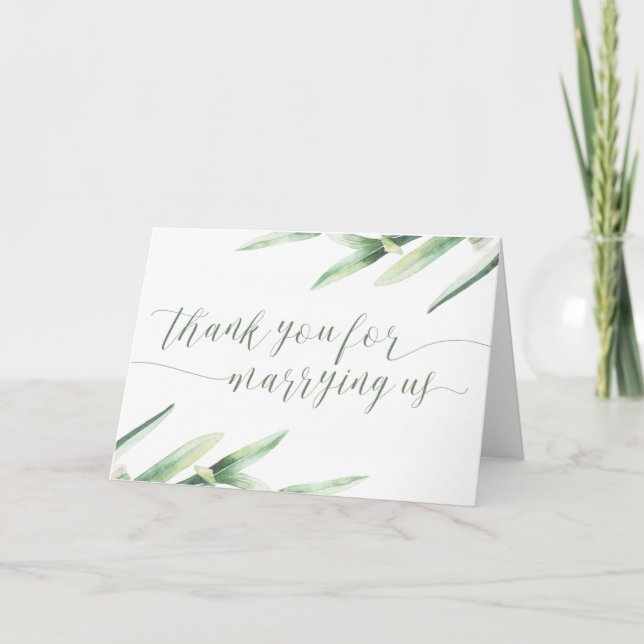 Thank You For Marrying Us Wedding Officiant Card (Front)