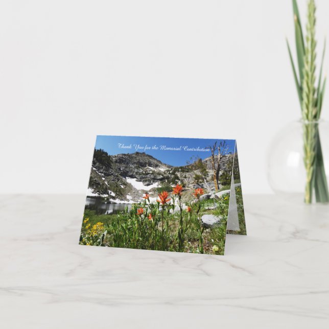 Thank You For Memorial Contribution, Note, Nature Card (Front)