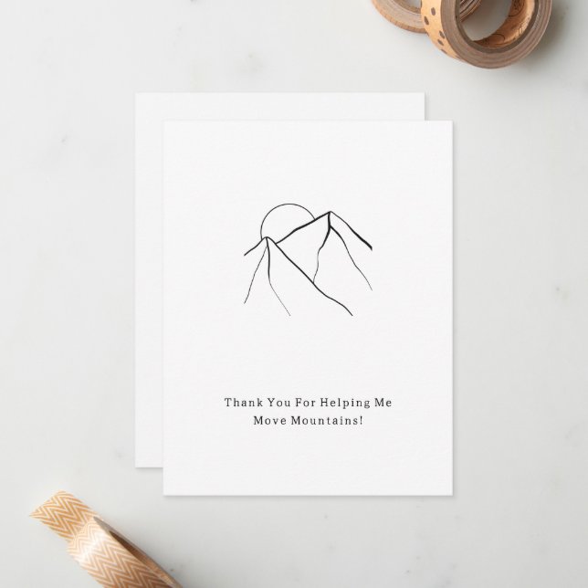 Thank You For Moving Mountains Quote Card (Front/Back In Situ)