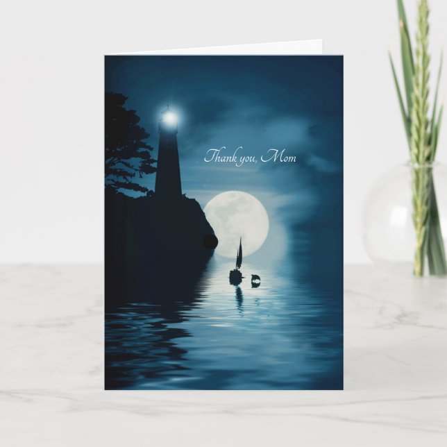 Thank You for Mum Mother with Sailboat and Dolphin Card (Front)