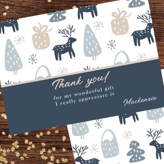 Thank You For My Christmas Gift Reindeer Pattern Card (Thank You For My Christmas Gift Reindeer Pattern card by Ricaso. Say thanks for your gifts 
)