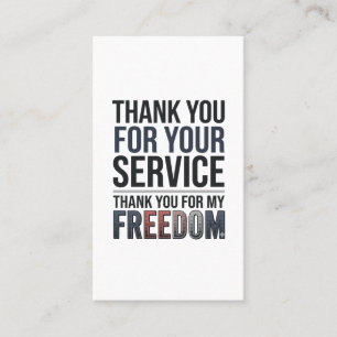 Thank You For My Freedom Patriotic Veteran Shirt_1 Business Card