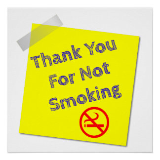 thank you for not smoking poster
