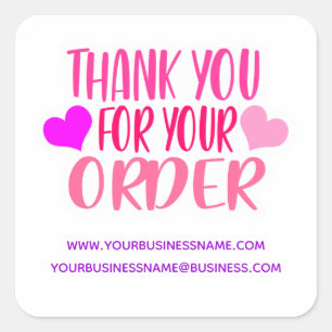 Thank You For Order Business Square Sticker