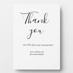 Thank you for order discount code website social b plaque