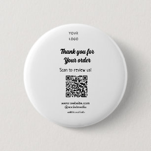 Thank you for order scan Review us business logo 6 Cm Round Badge