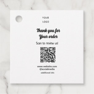 Thank you for order scan Review us business logo Favour Tags