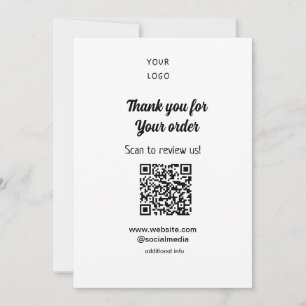 Thank you for order scan Review us business logo Invitation