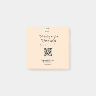 Thank you for order scan Review us business logo Post-it Notes