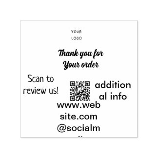 Thank you for order scan Review us business logo Self-inking Stamp