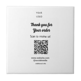 Thank you for order scan Review us business logo Tile