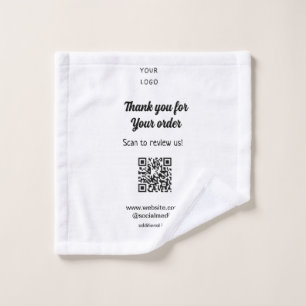 Thank you for order scan Review us business logo Wash Cloth