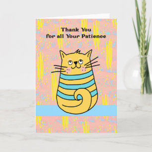Thank You for Patience Cute Cat Design Card