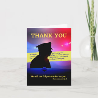 Thank You for Police Officer Christian Theme Card