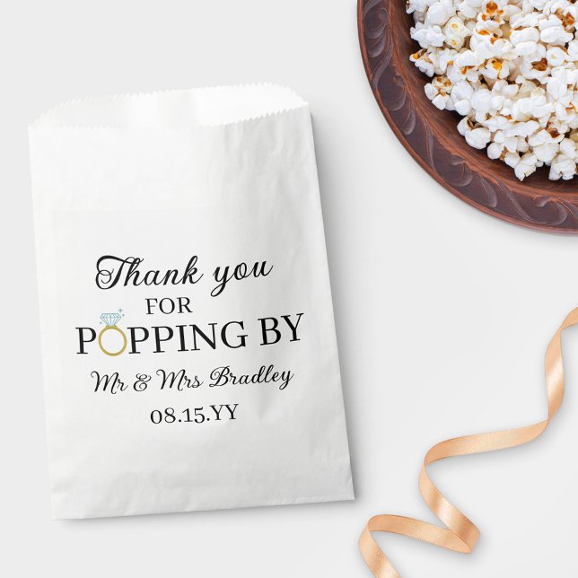 Thank You For Popping By Diamond Ring Wedding Favour Bags (Creator Uploaded)