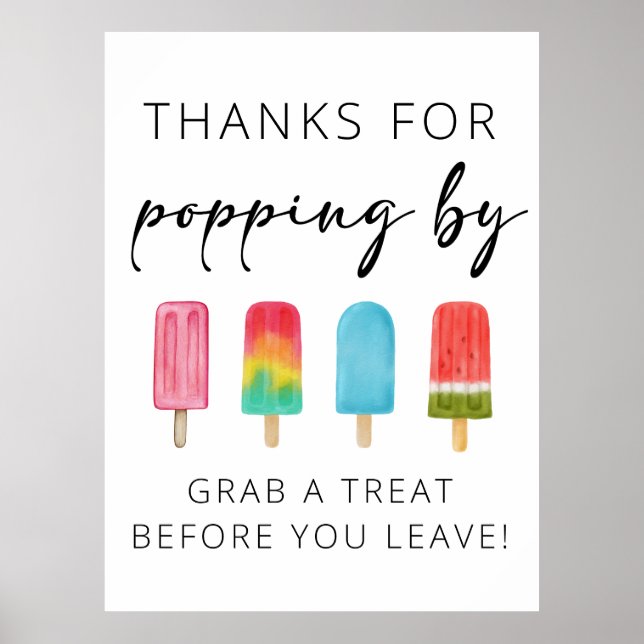 Thank You for Popping By Favour birthday sign (Front)