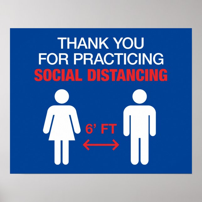 Thank You For Practicing Social Distancing Poster (Front)