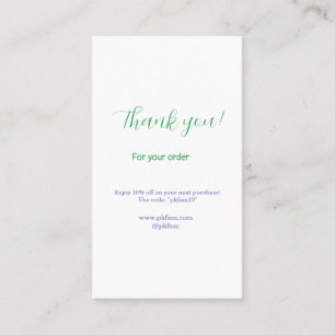Thank you for purchase blue family business social card