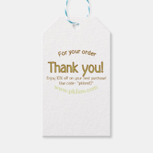 Thank you for purchase gold family business detail gift tags