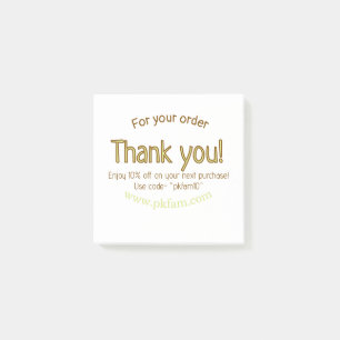 Thank you for purchase gold family business detail post-it notes
