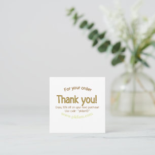 Thank you for purchase gold family business detail square business card