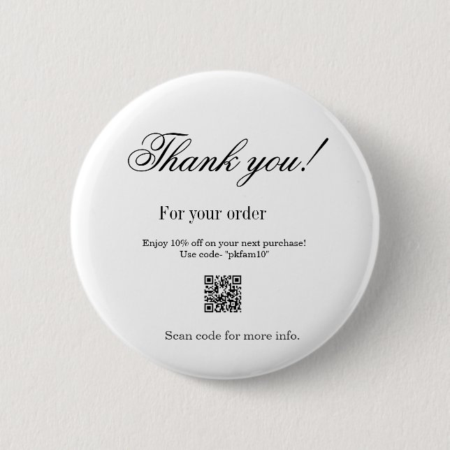 Thank you for purchase pink family business detail 6 cm round badge (Front)