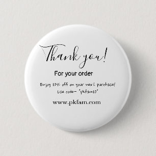 Thank you for purchase pink family business detail 6 cm round badge