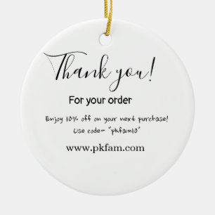 Thank you for purchase pink family business detail ceramic tree decoration