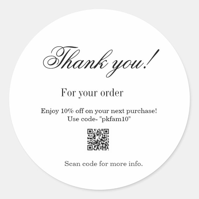 Thank you for purchase pink family business detail classic round sticker (Front)