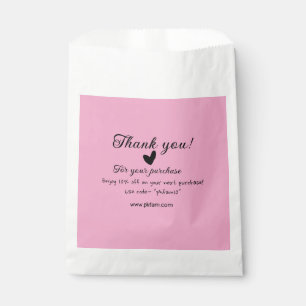 Thank you for purchase pink family business detail favour bags