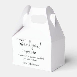 Thank you for purchase pink family business detail favour box