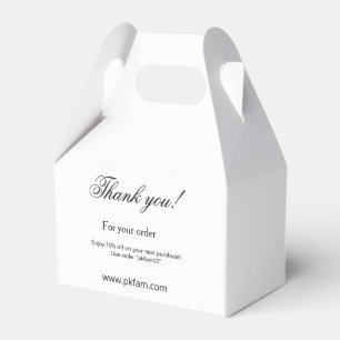 Thank you for purchase pink family business detail favour box