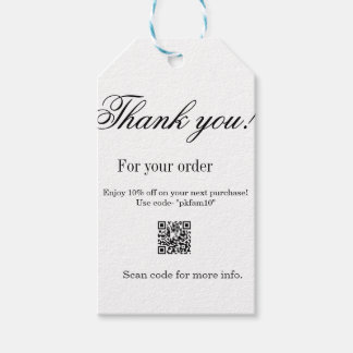Thank you for purchase pink family business detail gift tags