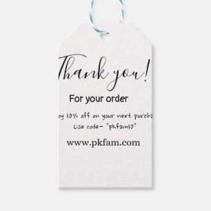 Thank you for purchase pink family business detail gift tags