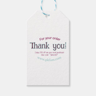 Thank you for purchase pink family business detail gift tags