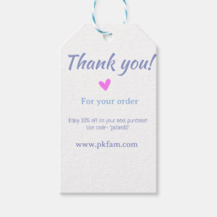 Thank you for purchase pink family business detail gift tags