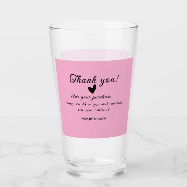 Thank you for purchase pink family business detail glass (Front)
