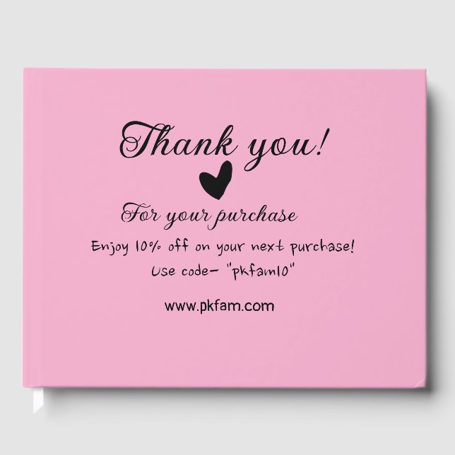 Thank you for purchase pink family business detail guest book (Front)