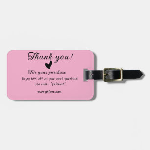 Thank you for purchase pink family business detail luggage tag